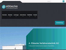 Tablet Screenshot of ebbecke-verfahrenstechnik.de